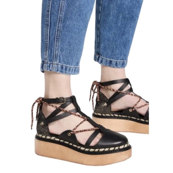 Ulla Johnson Salinas Twisted Rope Leather Flatform Platform NWOT $490 - Picture 4 of 14